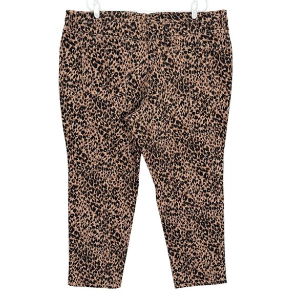 Terra & Sky Women Straight Stretch Brown Black Leopard Denim Jeans Plus 22WP NWT - Picture 2 of 10